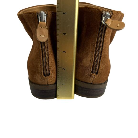 Gentle Souls By Kenneth Cole Emma Zip Booties Luggage Brown Suede 9 M - Picture 6 of 10